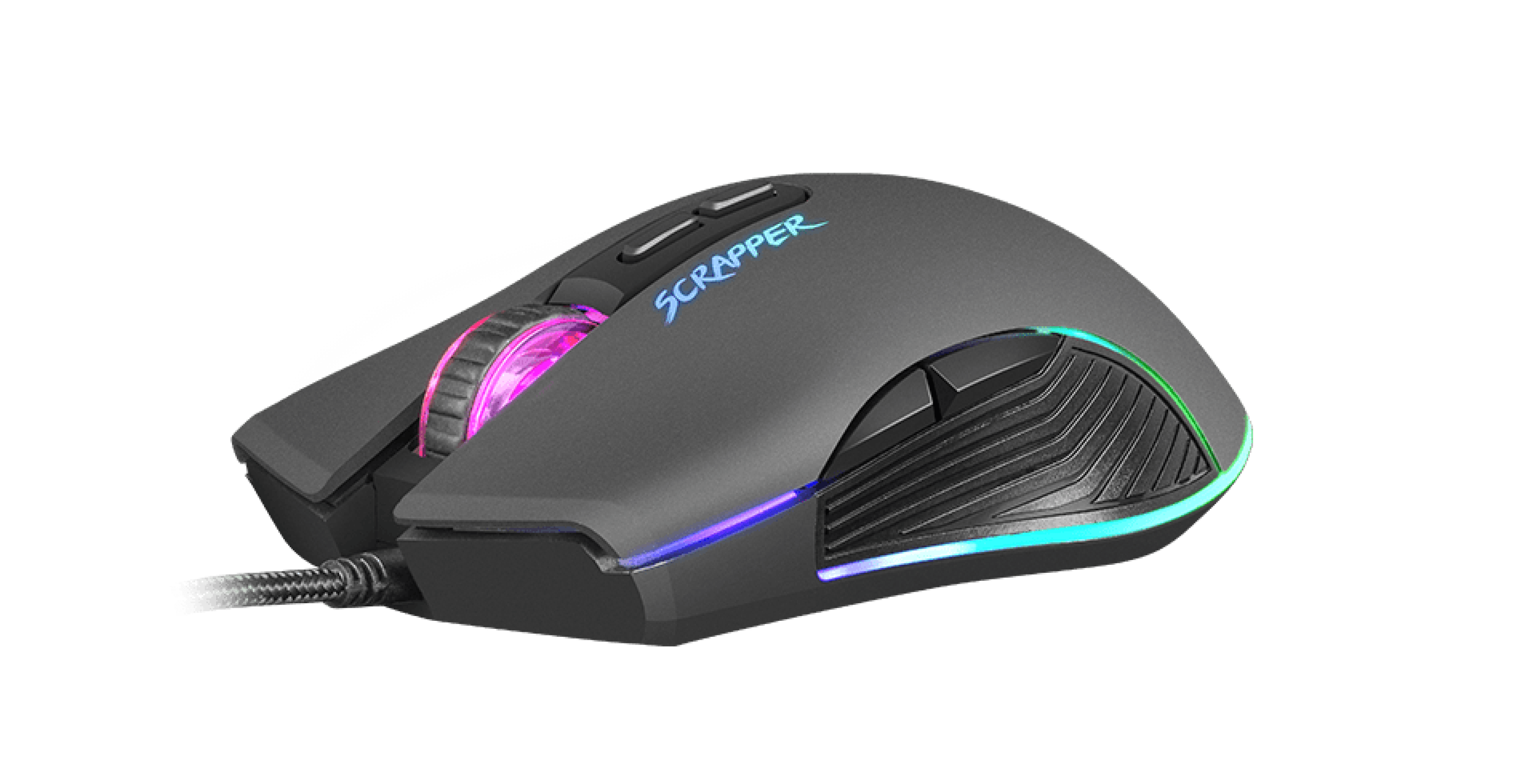 Gaming mouse Fury Scrapper with RGB lighting, 6400 DPI, and ergonomic design for enhanced gameplay