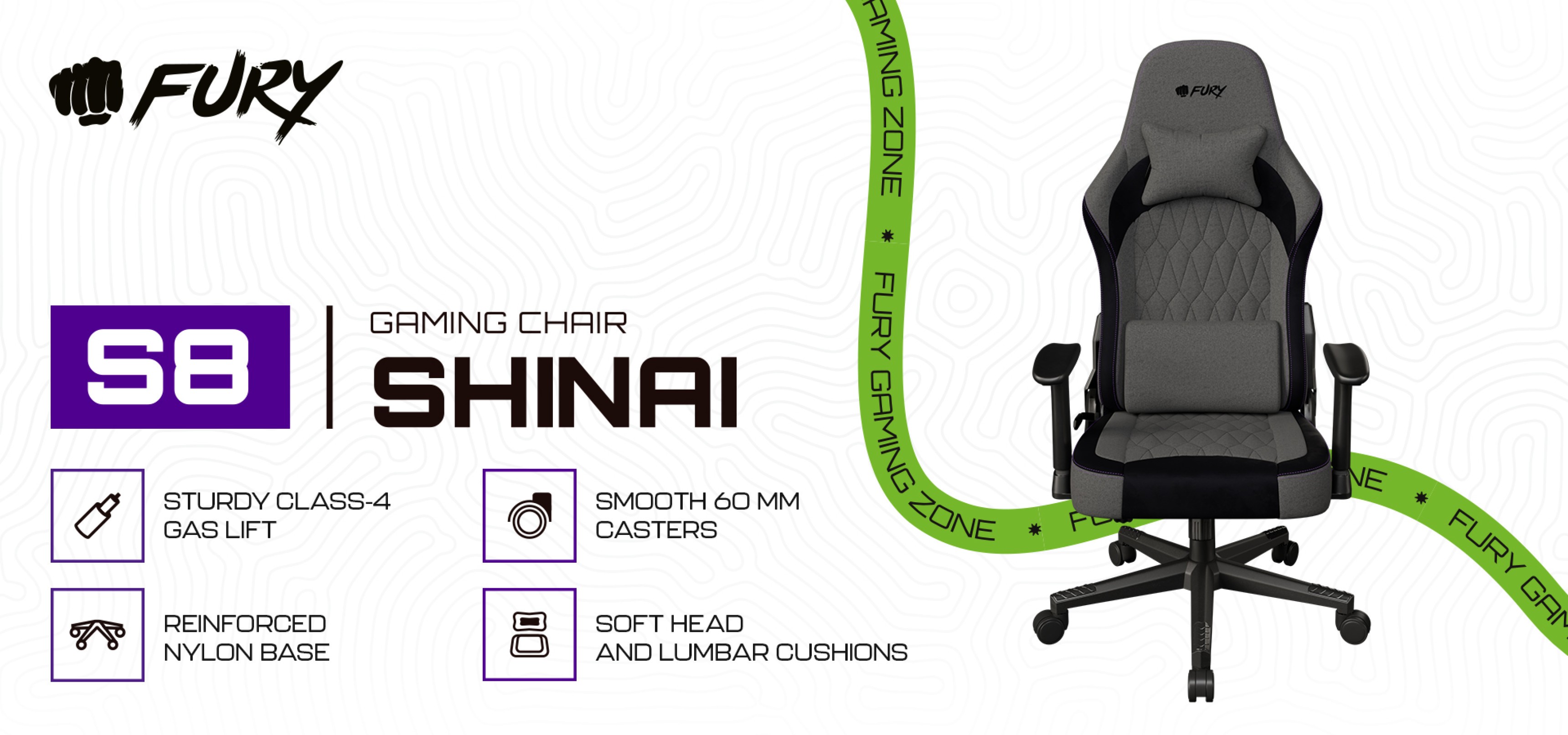 Gray gaming chair with adjustable height, soft cushions, and smooth-rolling wheels
